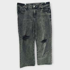 Express Jeans Women's 12R Charcoal 90s Ankle Boot Mid-Rise Distressed Preppy